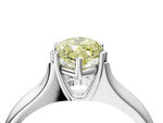 Fancy Yellow Marquise Cut Diamond Solitaire Ring in Silver with Smooth Wide Band and Prong Setting_16