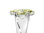 Fancy Yellow Marquise Cut Diamond Solitaire Ring in Silver with Smooth Wide Band and Prong Setting_17