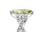 Fancy Yellow Marquise Cut Diamond Solitaire Ring in White gold with Interwoven Pavé Band and Prong Setting_5
