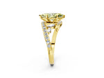 Fancy Yellow Marquise Cut Diamond Solitaire Ring in Yellow gold with Pavé Twist Band and Prong Setting_2