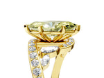 Fancy Yellow Marquise Cut Diamond Solitaire Ring in Yellow gold with Pavé Twist Band and Prong Setting_5