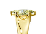 Fancy Yellow Marquise Cut Diamond Solitaire Ring in Yellow gold with Smooth Wide Band and Prong Setting_5