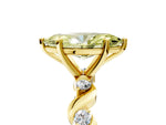 Fancy Yellow Marquise Cut Diamond Solitaire Ring in Yellow gold with Twisted Ribbon Band and Round Accents_5