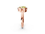 Fancy Yellow Oval Cut Diamond Halo Engagement Ring in Rose gold with Plain Split Shank and Prong Setting_2
