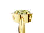 Fancy Yellow Oval Cut Diamond Halo Engagement Ring in Yellow gold with Plain Split Shank and Prong Setting_5