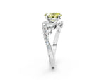 Fancy Yellow Oval Cut Diamond Solitaire Ring in Platinum with Pavé Twist Band and Prong Setting_14