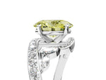 Fancy Yellow Oval Cut Diamond Solitaire Ring in Platinum with Pavé Twist Band and Prong Setting_17