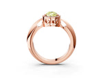 Fancy Yellow Pear Cut Diamond Halo Engagement Ring in Rose gold with Plain Split Shank and Prong Setting_3