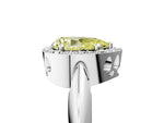 Fancy Yellow Pear Cut Diamond Halo Engagement Ring in Silver with Plain Split Shank and Prong Setting_17