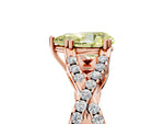 Fancy Yellow Pear Cut Diamond Solitaire Ring in Rose gold with Interwoven Pavé Band and Prong Setting_5