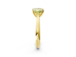 Fancy Yellow Princess Cut Diamond Cathedral Solitaire Engagement Ring in Yellow gold with Prong Setting_2