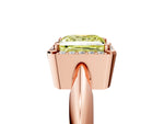 Fancy Yellow Princess Cut Diamond Halo Engagement Ring in Rose gold with Plain Split Shank and Prong Setting_5