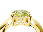 Fancy Yellow Princess Cut Diamond Halo Engagement Ring in Yellow gold with Plain Split Shank and Prong Setting_4