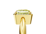 Fancy Yellow Princess Cut Diamond Halo Engagement Ring in Yellow gold with Plain Split Shank and Prong Setting_5