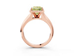 Fancy Yellow Princess Cut Diamond Halo Ring in Rose gold with Cathedral Band and Prong Setting_3