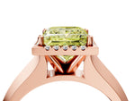 Fancy Yellow Princess Cut Diamond Halo Ring in Rose gold with Cathedral Band and Prong Setting_4