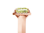 Fancy Yellow Princess Cut Diamond Halo Ring in Rose gold with Cathedral Band and Prong Setting_5
