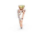 Fancy Yellow Princess Cut Diamond Solitaire Ring in Rose gold with Pavé Twist Band and Prong Setting_2