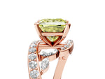 Fancy Yellow Princess Cut Diamond Solitaire Ring in Rose gold with Pavé Twist Band and Prong Setting_5