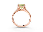 Fancy Yellow Princess Cut Diamond Solitaire Ring in Rose gold with Smooth Wide Band and Prong Setting_3