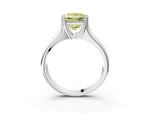 Fancy Yellow Princess Cut Diamond Solitaire Ring in Silver with Smooth Wide Band and Prong Setting_15