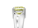 Fancy Yellow Princess Cut Diamond Solitaire Ring in Silver with Smooth Wide Band and Prong Setting_17