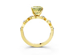 Fancy Yellow Princess Cut Diamond Solitaire Ring in Yellow gold with Twisted Ribbon Band and Round Accents_3