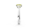 Fancy Yellow Radiant Cut Diamond Cathedral Solitaire Engagement Ring in Silver with Prong Setting_2