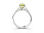 Fancy Yellow Radiant Cut Diamond Cathedral Solitaire Engagement Ring in Silver with Prong Setting_3