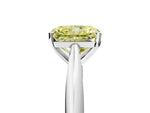 Fancy Yellow Radiant Cut Diamond Cathedral Solitaire Engagement Ring in Silver with Prong Setting_5