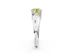 Fancy Yellow Round Cut Diamond Solitaire Ring in Silver with Smooth Wide Band and Prong Setting_14