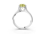 Fancy Yellow Round Cut Diamond Solitaire Ring in Silver with Smooth Wide Band and Prong Setting_15