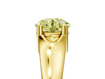 Fancy Yellow Round Cut Diamond Solitaire Ring in Yellow gold with Smooth Wide Band and Prong Setting_5
