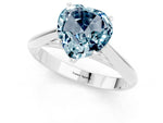 Heart Cut Aquamarine Cathedral Solitaire Engagement Ring in White gold with Prong Setting_1