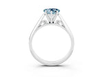 Heart Cut Aquamarine Cathedral Solitaire Engagement Ring in White gold with Prong Setting_3
