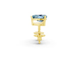Heart Cut Aquamarine Stud Earrings in Yellow gold with Basket Setting_2
