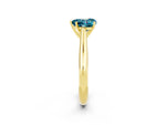 Heart Cut Blue Topaz Cathedral Solitaire Engagement Ring in Yellow gold with Prong Setting_2