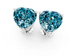 Heart Cut Blue Topaz Stud Earrings in White gold with Basket Setting_1