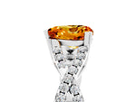 Heart Cut Citrine Solitaire Ring in Silver with Interwoven Pavé Band and Prong Setting_11