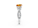 Heart Cut Citrine Solitaire Ring in Silver with Interwoven Pavé Band and Prong Setting_8