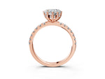 Heart Cut Diamond Hidden Halo Engagement Ring in Rose gold with Round Pavé Band_15