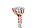 Heart Cut Diamond Hidden Halo Engagement Ring in Rose gold with Round Pavé Band_17