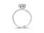 Heart Cut Diamond Hidden Halo Engagement Ring in White gold with Round Pavé Band_15