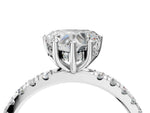 Heart Cut Diamond Hidden Halo Engagement Ring in White gold with Round Pavé Band_16