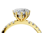 Heart Cut Diamond Hidden Halo Engagement Ring in Yellow gold with Round Pavé Band_16