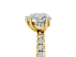 Heart Cut Diamond Hidden Halo Engagement Ring in Yellow gold with Round Pavé Band_17