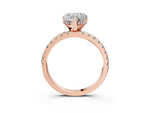 Heart Cut Diamond Hidden Halo Solitaire Ring in Rose gold with Round Pavé Band and Prong Setting_27