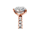 Heart Cut Diamond Hidden Halo Solitaire Ring in Rose gold with Round Pavé Band and Prong Setting_29