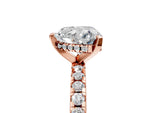 Heart Cut Diamond Hidden Halo Solitaire Ring in Rose gold with Round Pavé Band and Prong Setting_41