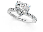 Heart Cut Diamond Hidden Halo Solitaire Ring in White gold with Round Pavé Band and Prong Setting_25